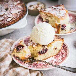 Cherry Almond Yogurt Cake