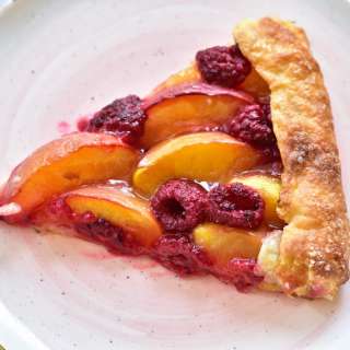 Nectarine and raspberry galette