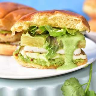Halloumi Burgers (with pineapple and avocado)