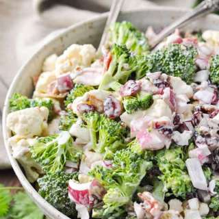 Broccoli Cauliflower Salad