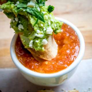 Baked Taquitos Dipped In Tomato-Chipotle Salsa