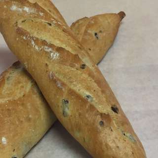 Kalamata Olive Baguette Recipe made with Biga