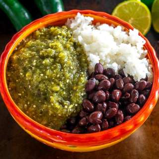 Chile Verde Rice and Beans