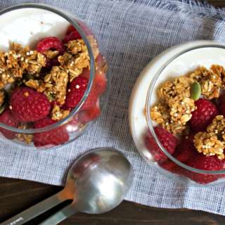 Yogurt Panna Cotta with Berries and Granola