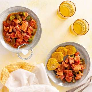 Chuleta Ahumada Guisada (Stewed Smoked Pork Chops).