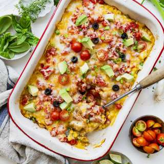 Dump and Bake Chicken Taco Casserole