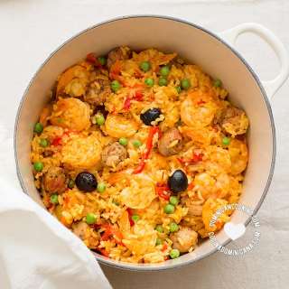 Arroz con Camarones y Longaniza [Recipe + Video] Yellow Rice with Shrimp