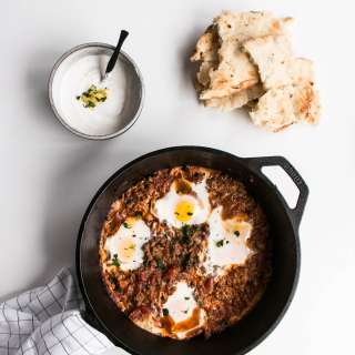 Iraqi Eggs with Lamb and Tomatoes