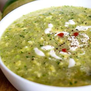 Quick Avocado Soup with Quesadillas