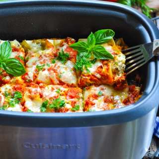 Turkey and Pesto Slow Cooker Lasagna