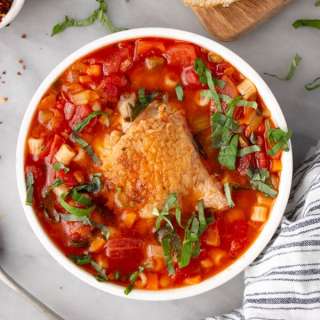 Roasted Chicken Minestrone Soup
