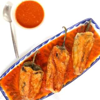 Bacon and Ground Beef Chiles Rellenos