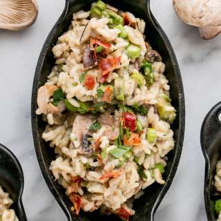 Mushroom and Asparagus Risotto