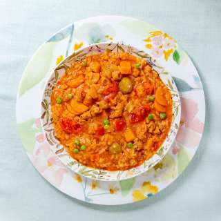 Vegan Asopao (Rice, Textured Soy & Vegetables Stew)