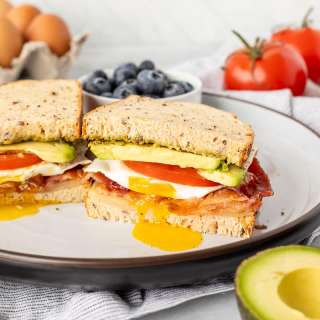 Avocado Bacon and Egg Sandwich