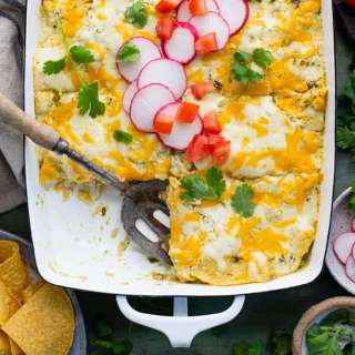 Green Chicken Enchilada Casserole