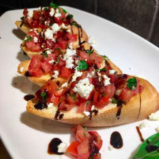 Feta Bruschetta with Balsamic Glaze