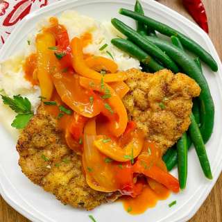 Spicy Paprika Schnitzel (German Paprikaschnitzel)