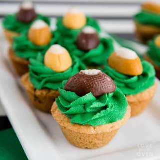 Football Candy Corn Cookie Cups