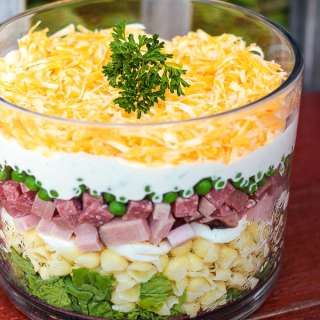 Layered Cold Pasta Salad
