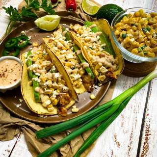 Mexican Street Corn Chicken Tacos