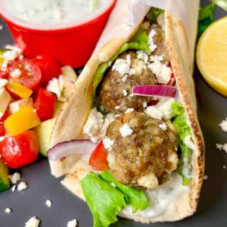Greek Meatball Pitas