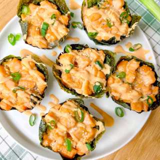 Spicy Salmon Sushi Cups