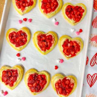 Heart Strawberry Cream Cheese Pastries