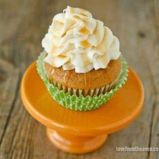 Pumpkin Cupcakes With Caramel Cream Cheese Frosting