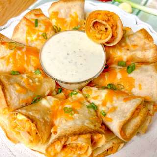 Buffalo Chicken Blooming Quesadilla