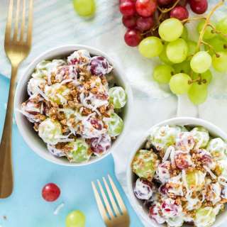 Grape Salad with Crunchy Coconut Topping