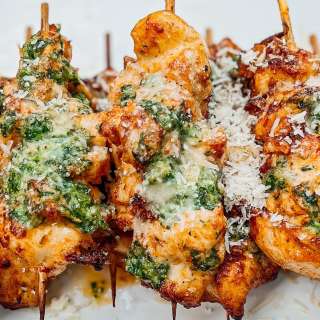 Garlic Parmesan Chicken Skewers