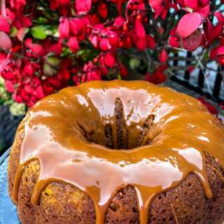 Pumpkin Cake with Dulce de Leche Drizzle