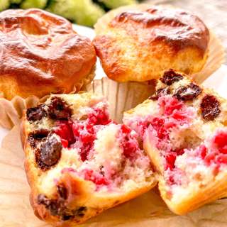 High Protein Chocolate Berry Muffins