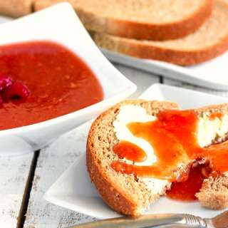 Raspberry Peach Freezer Jam