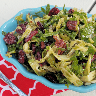 Low Carb Brussels Sprouts and Kale Slaw with Maple Vinaigrette