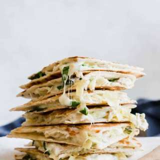 Spinach and Artichoke Chicken Quesadillas