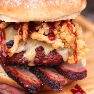 Blue Cheese Smoked Brisket Burgers
