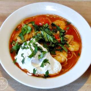 Quick Tom Yum Soup with Poached Egg