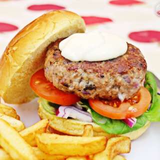 Greek Lamb Burgers with Lemon Mayonnaise