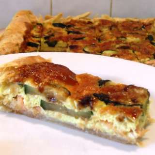 Salmon, Courgette and Shallot Quiche