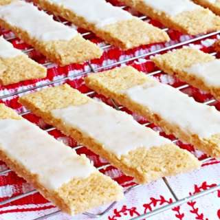 Danish Fedtebrød – Coconut Cookie Slices with Rum Glaze