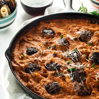 One Pot Penne Alla Vodka With Meatballs