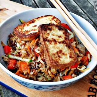 Warm Rice & Quinoa Salad with Pan Fried Tofu