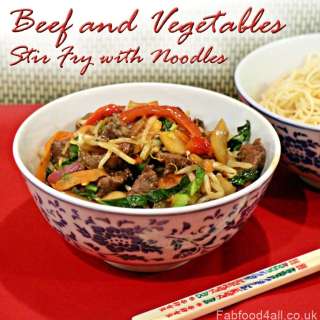 Beef and Vegetables Stir Fry with Noodles