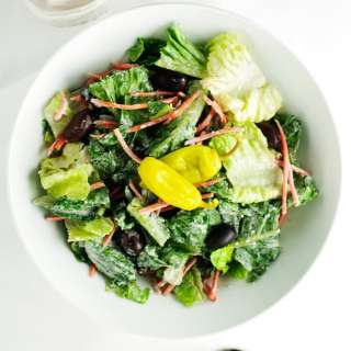 Restaurant Style House Salad with Creamy Parmesan Dressing