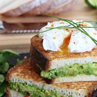 Avocado Stuffed French Toast with Poached Egg - gluten free!
