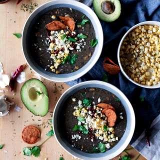 Creamy Black Bean and Roasted Poblano Soup