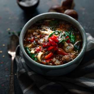 Easy Sausage and Bell Pepper Noodle Soup