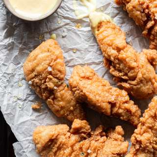 Hot Honey Chicken Tenders with Honey Mustard Dipping Sauce